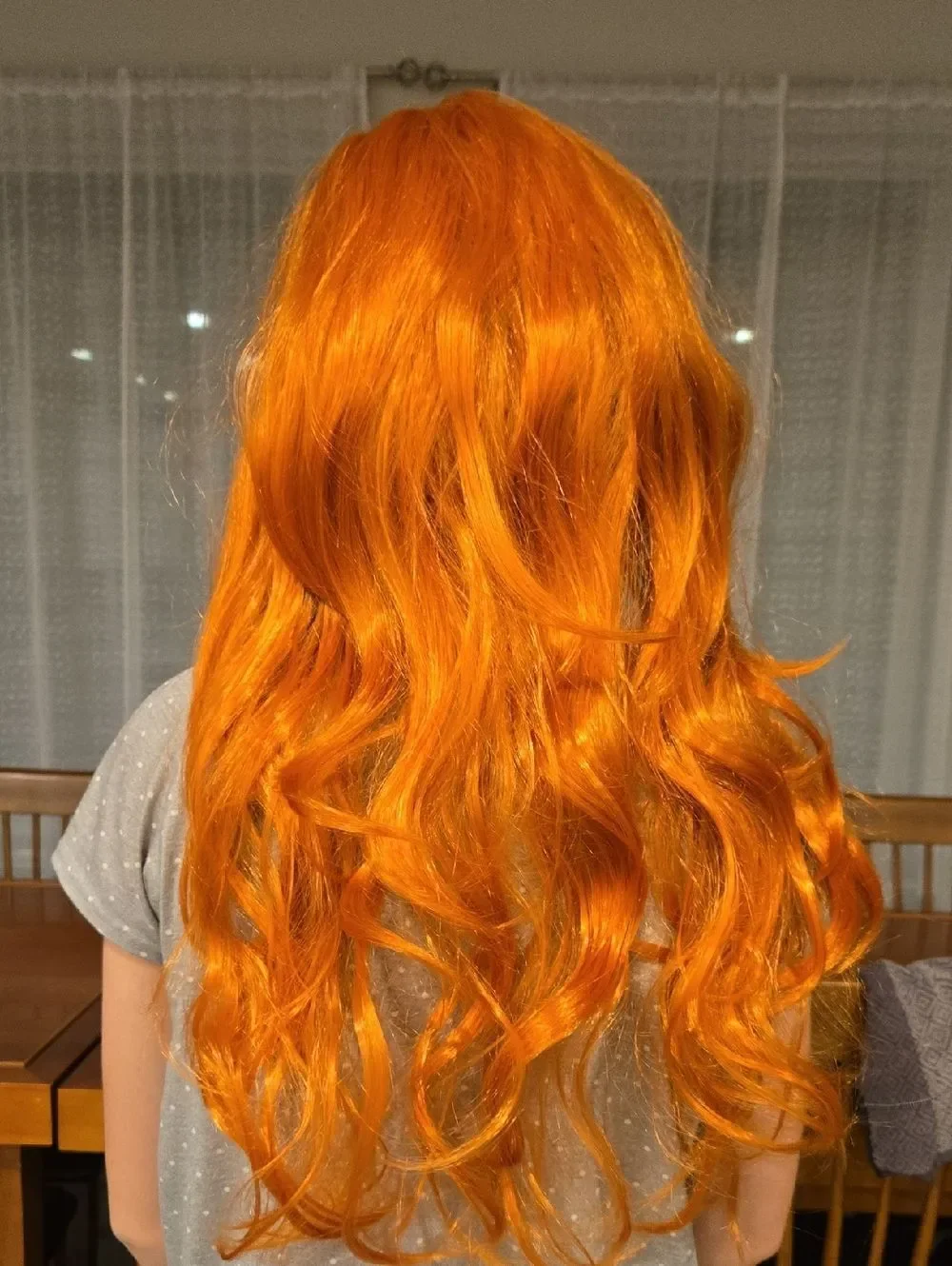 Vibrant Orange Long Wavy Women’s Hair Wig